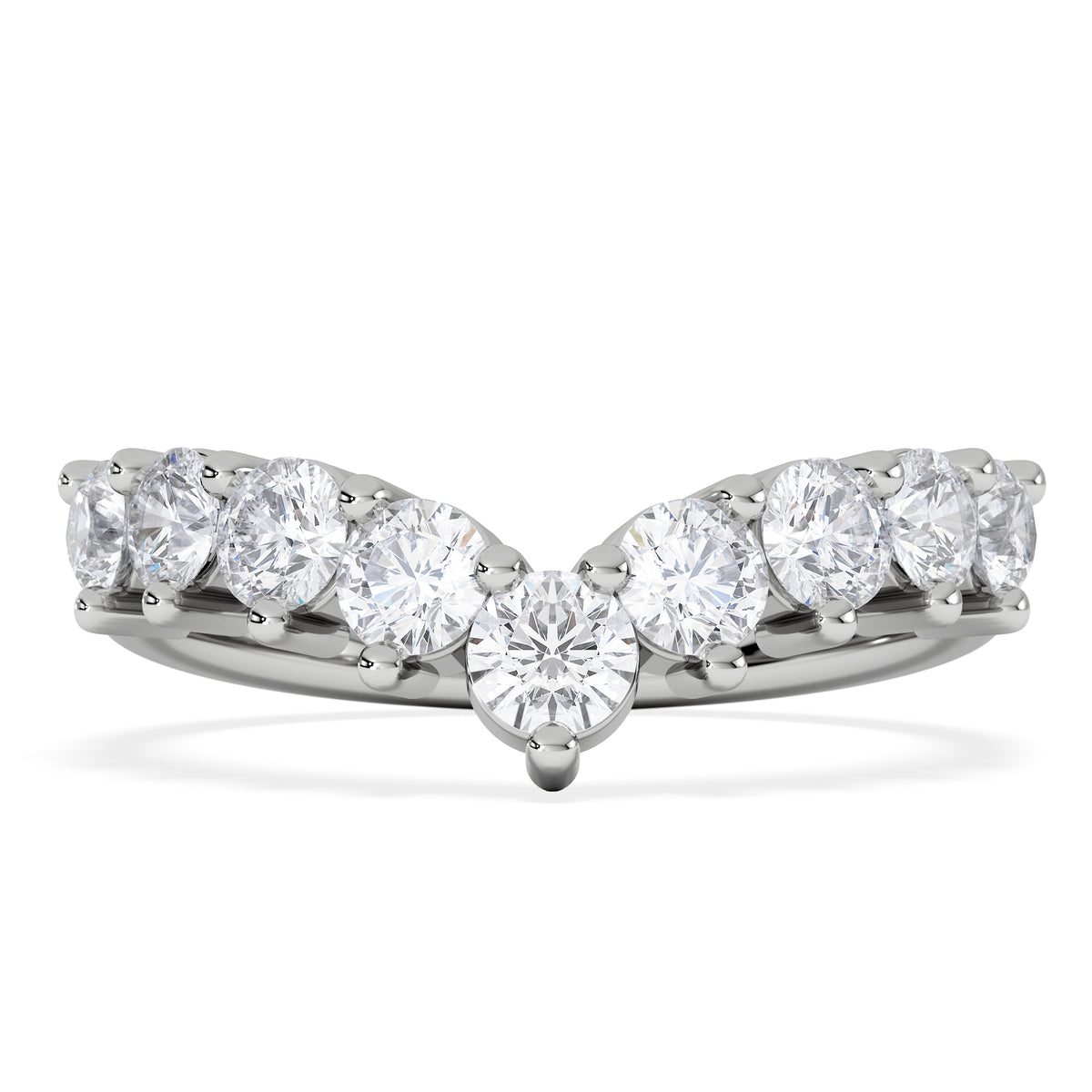Starlit 1.00ct Lab Diamond Wishbone Ring H/Si Quality in 9K White Gold