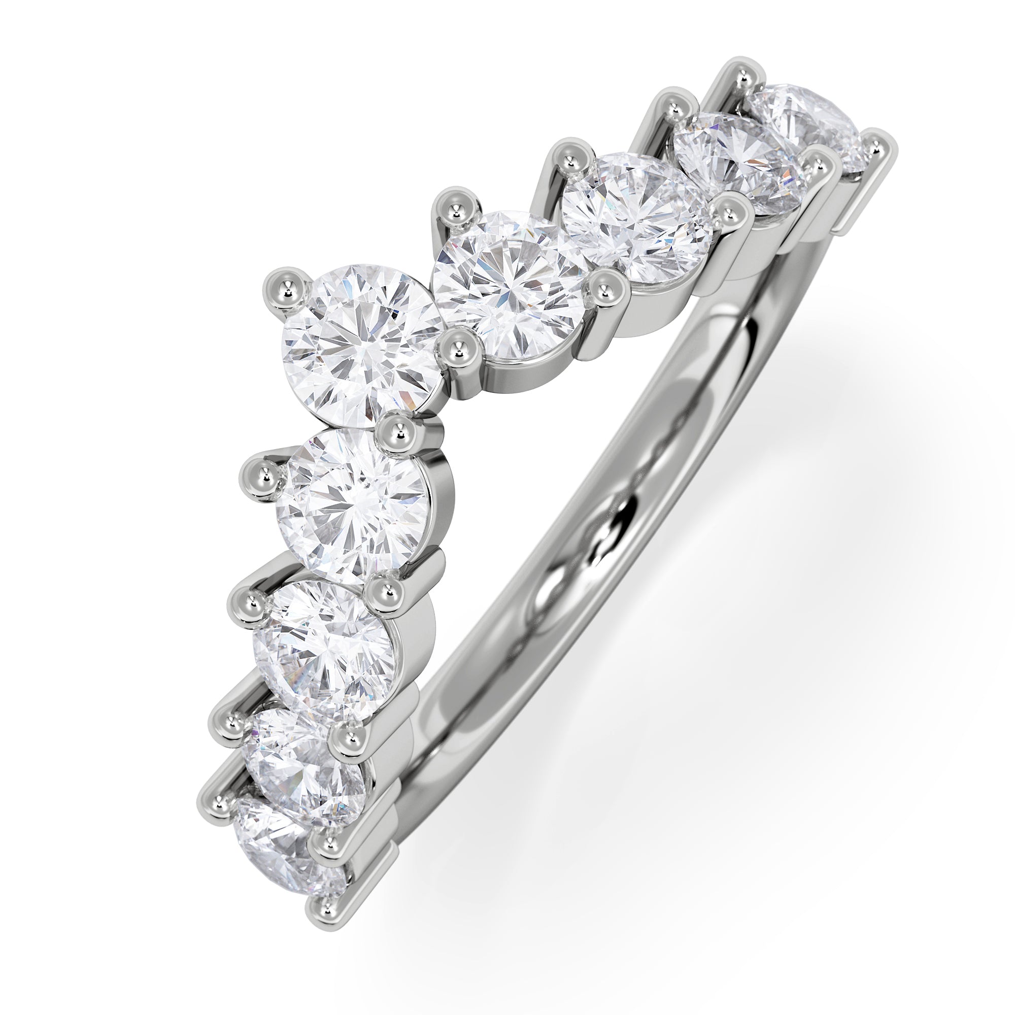 Starlit 1.00ct Lab Diamond Wishbone Ring H/Si Quality in 9K White Gold