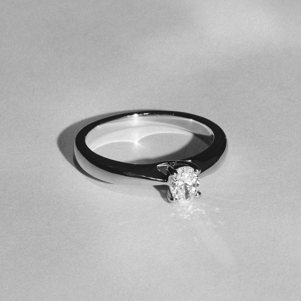 Naomi Oval Cut Lab Diamond Engagement Ring 0.33ct H/SI in 925 Silver