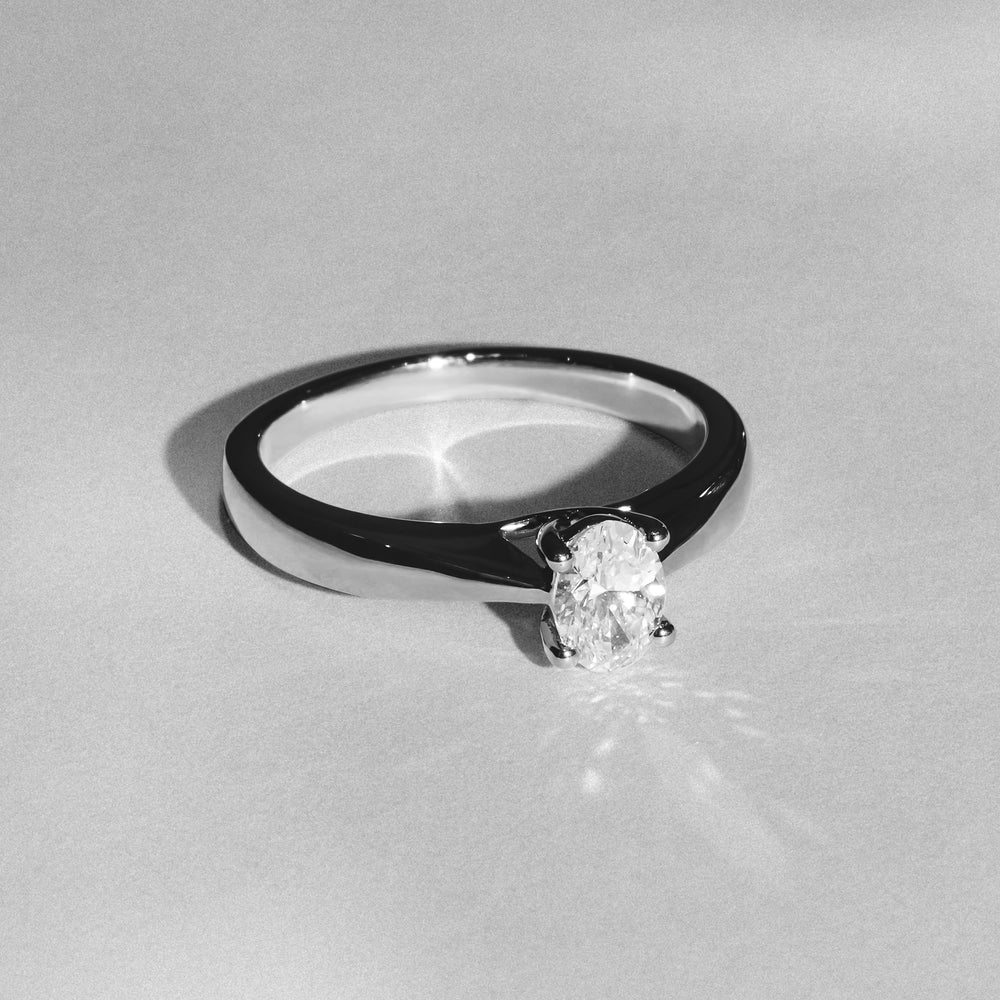Naomi Oval Cut Lab Diamond Engagement Ring 0.50ct H/SI in 925 Silver