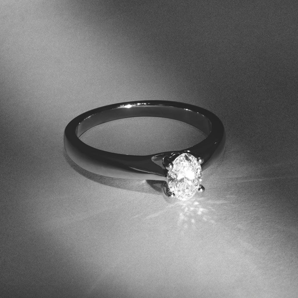 Naomi Oval Cut Lab Diamond Engagement Ring 0.50ct H/SI in 9k White Gold