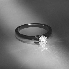Naomi Oval Cut Lab Diamond Engagement Ring 0.50ct H/SI in 9k White Gold