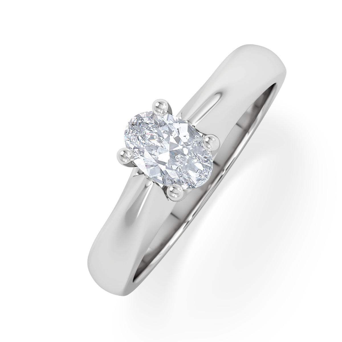 Naomi Oval Cut Lab Diamond Engagement Ring 0.50ct H/SI in 925 Silver