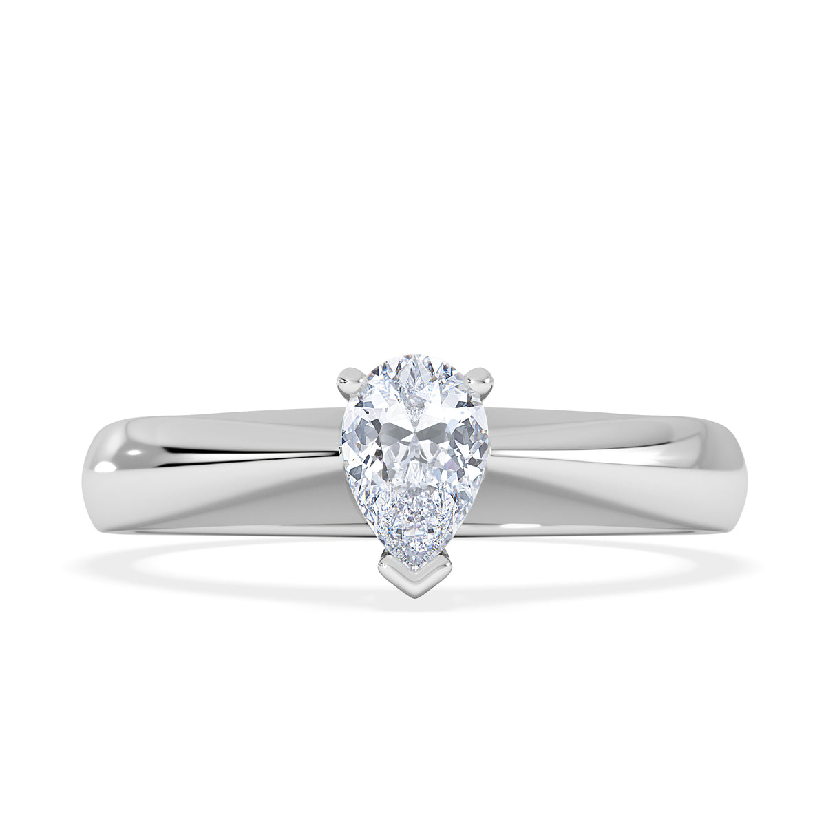 Naomi Pear Cut Lab Diamond Engagement Ring 0.50ct H/SI in 9k White Gold