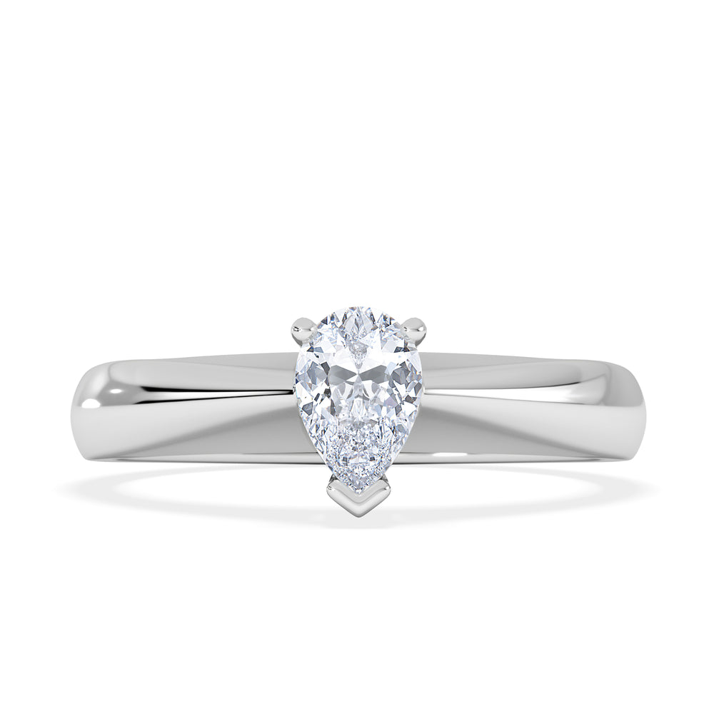 Naomi Pear Cut Lab Diamond Engagement Ring 0.50ct H/SI in 925 Silver