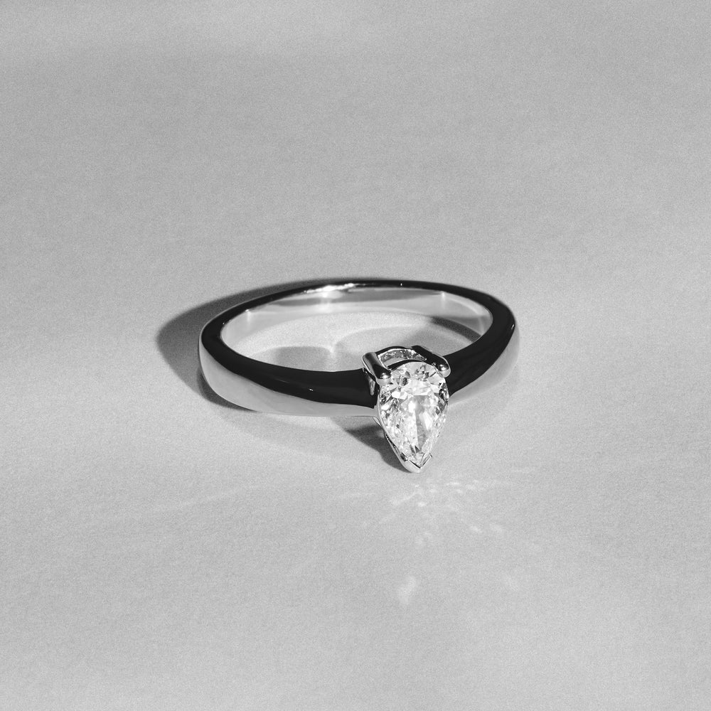 Naomi Pear Cut Lab Diamond Engagement Ring 0.50ct H/SI in 925 Silver
