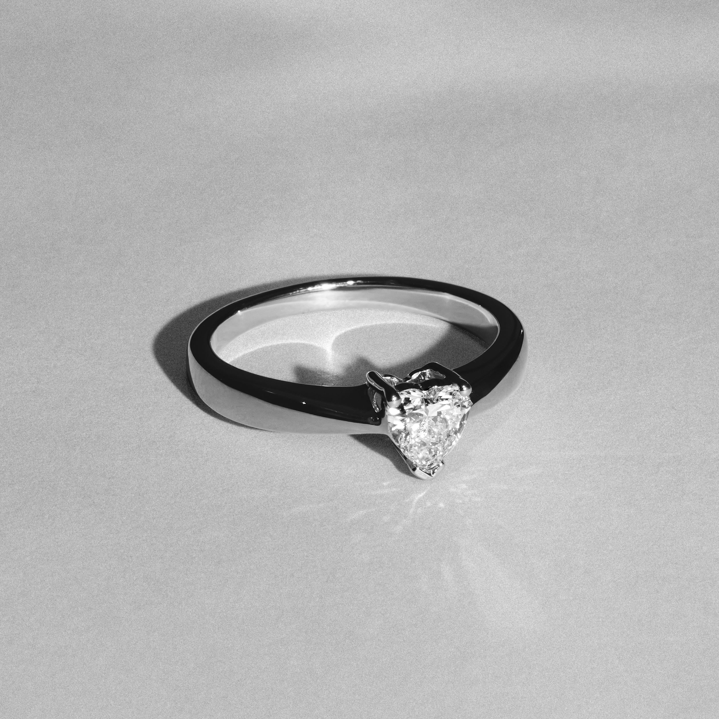 Naomi Heart Cut Lab Diamond Engagement Ring 0.50ct H/SI in 925 Silver