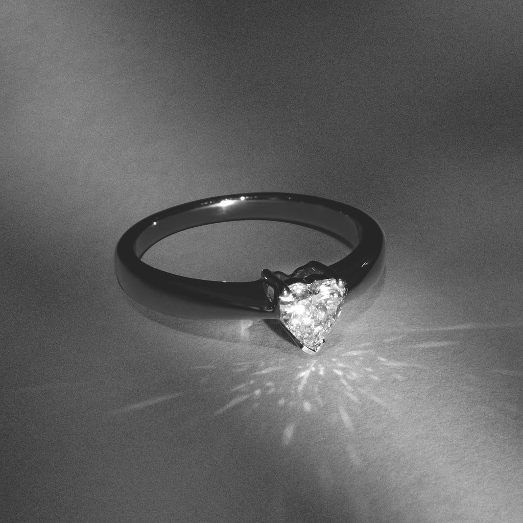 Naomi Heart Cut Lab Diamond Engagement Ring 0.50ct H/SI in 925 Silver