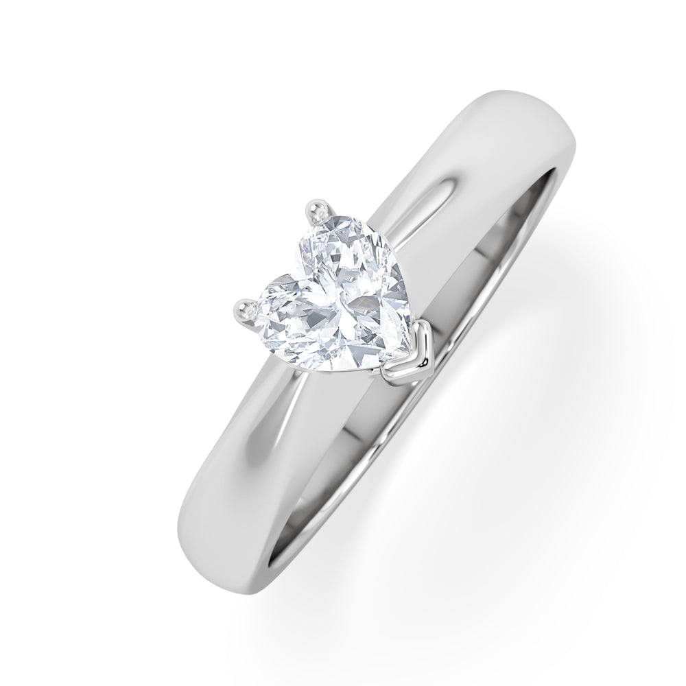 Naomi Heart Cut Lab Diamond Engagement Ring 0.50ct H/SI in 925 Silver