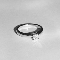 Naomi Princess Cut Lab Diamond Engagement Ring 0.33ct H/SI in 925 Silver