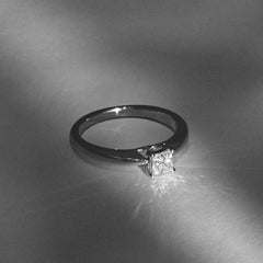 Naomi Princess Cut Lab Diamond Engagement Ring 0.33ct H/SI in 925 Silver