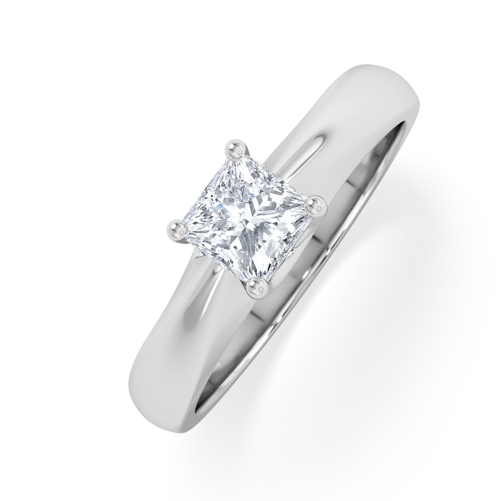 Naomi Princess Cut Lab Diamond Engagement Ring 0.50ct H/SI in 9k White Gold