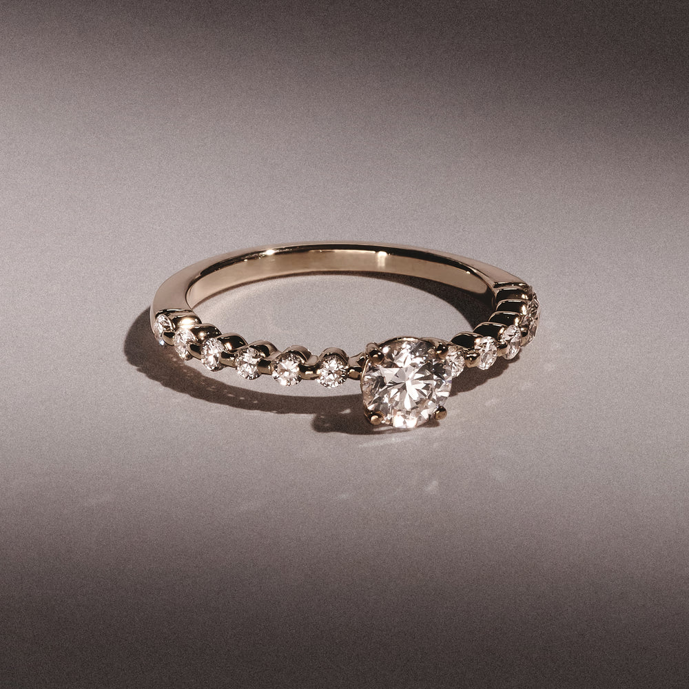Solstice Round Cut 0.80ct Lab Diamond Engagement Ring F/VS in 9k Gold