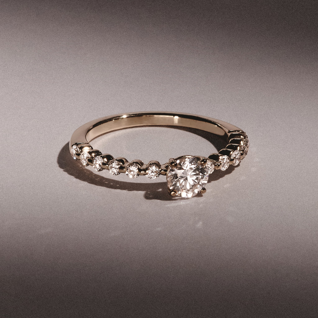 Solstice Round Cut 0.80ct Lab Diamond Engagement Ring F/VS in 9k Gold