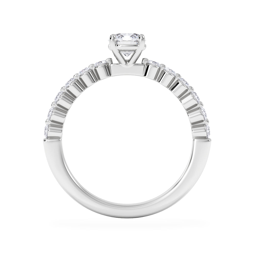 Solstice Round Cut 0.80ct Lab Diamond Engagement Ring F/VS in 9k White Gold