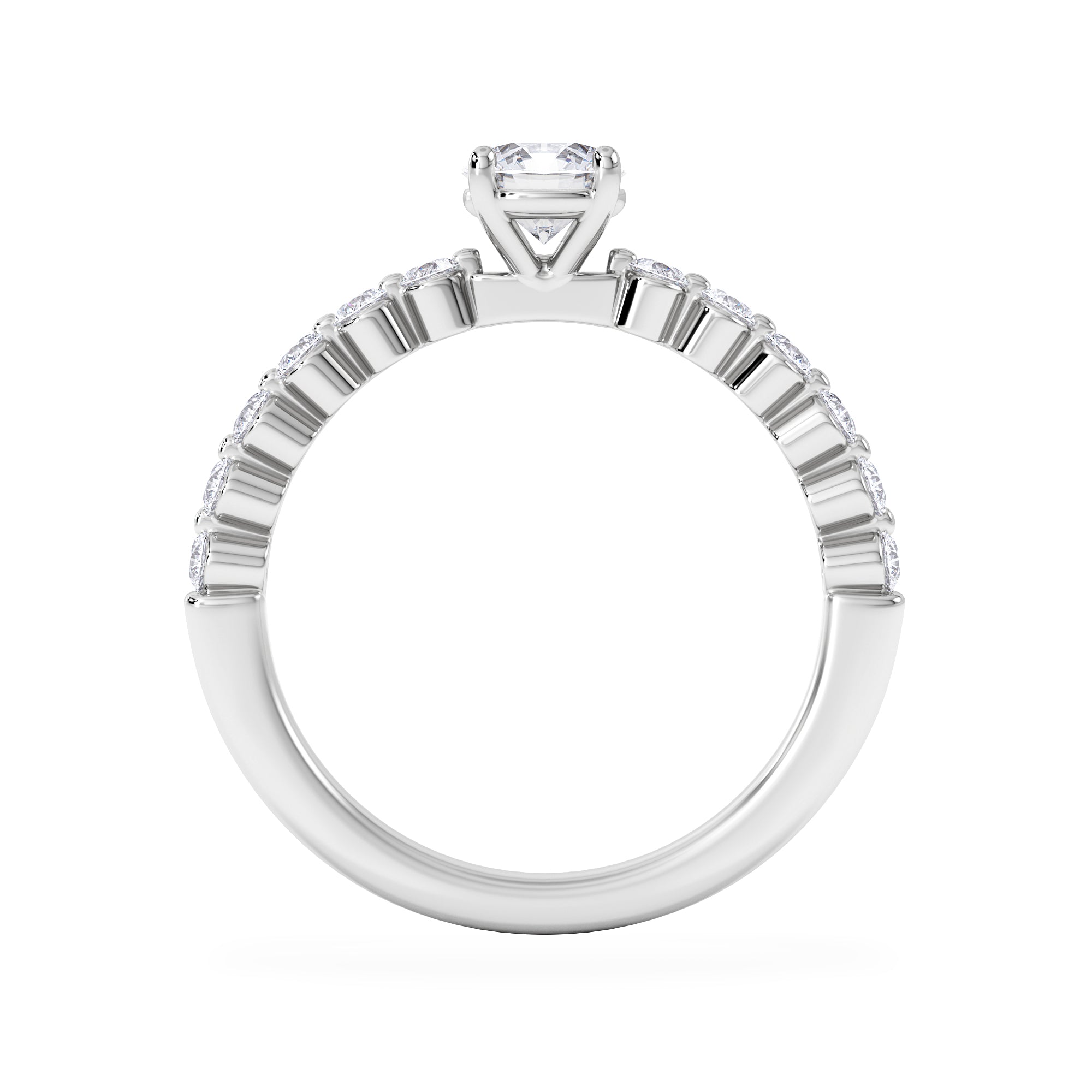 Solstice Round Cut 0.80ct Lab Diamond Engagement Ring F/VS in 9k White Gold
