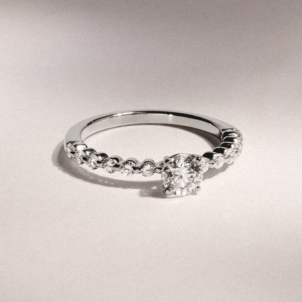 Solstice Round Cut 0.80ct Lab Diamond Engagement Ring F/VS in 9k White Gold