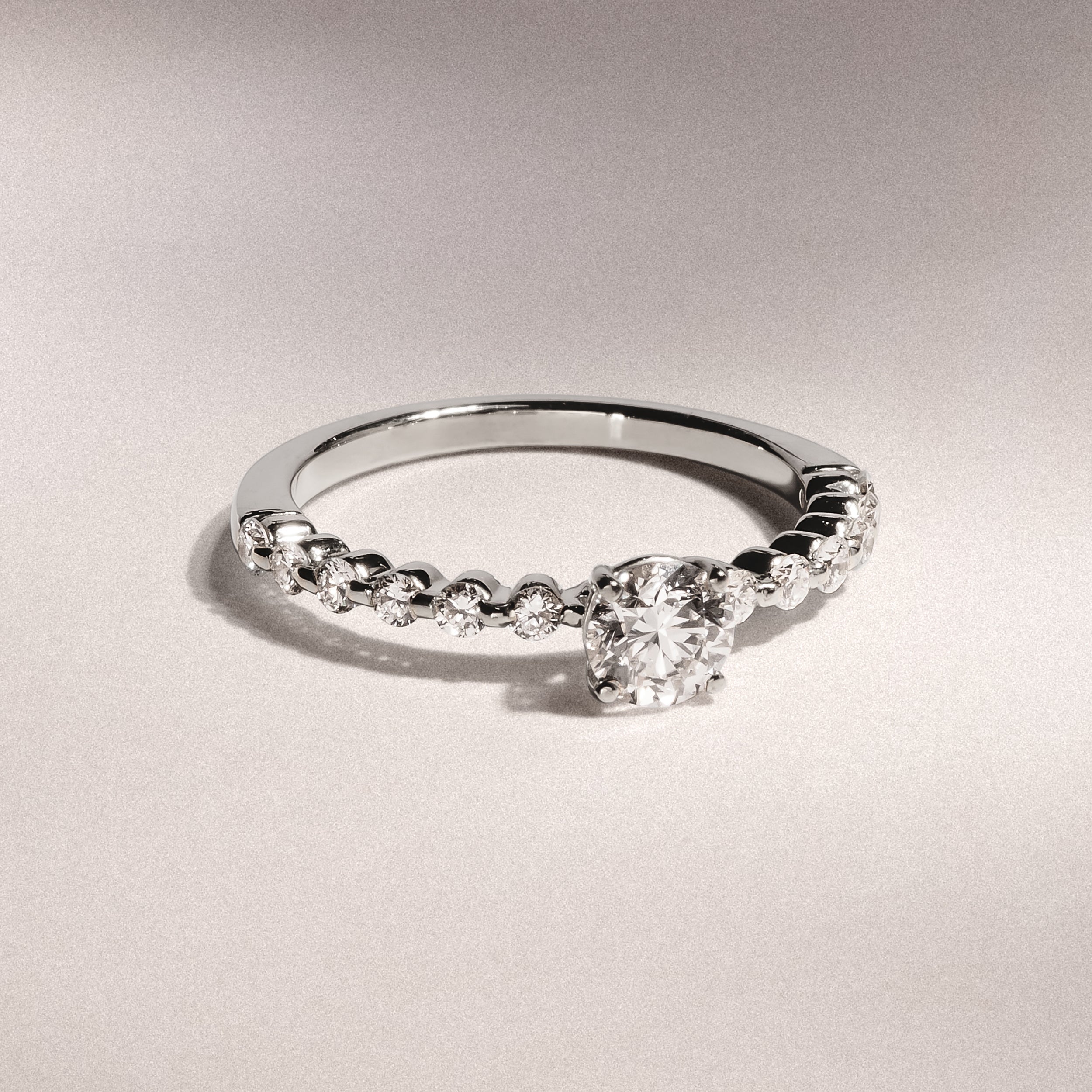 Solstice Round Cut 0.80ct Lab Diamond Engagement Ring F/VS in 9k White Gold