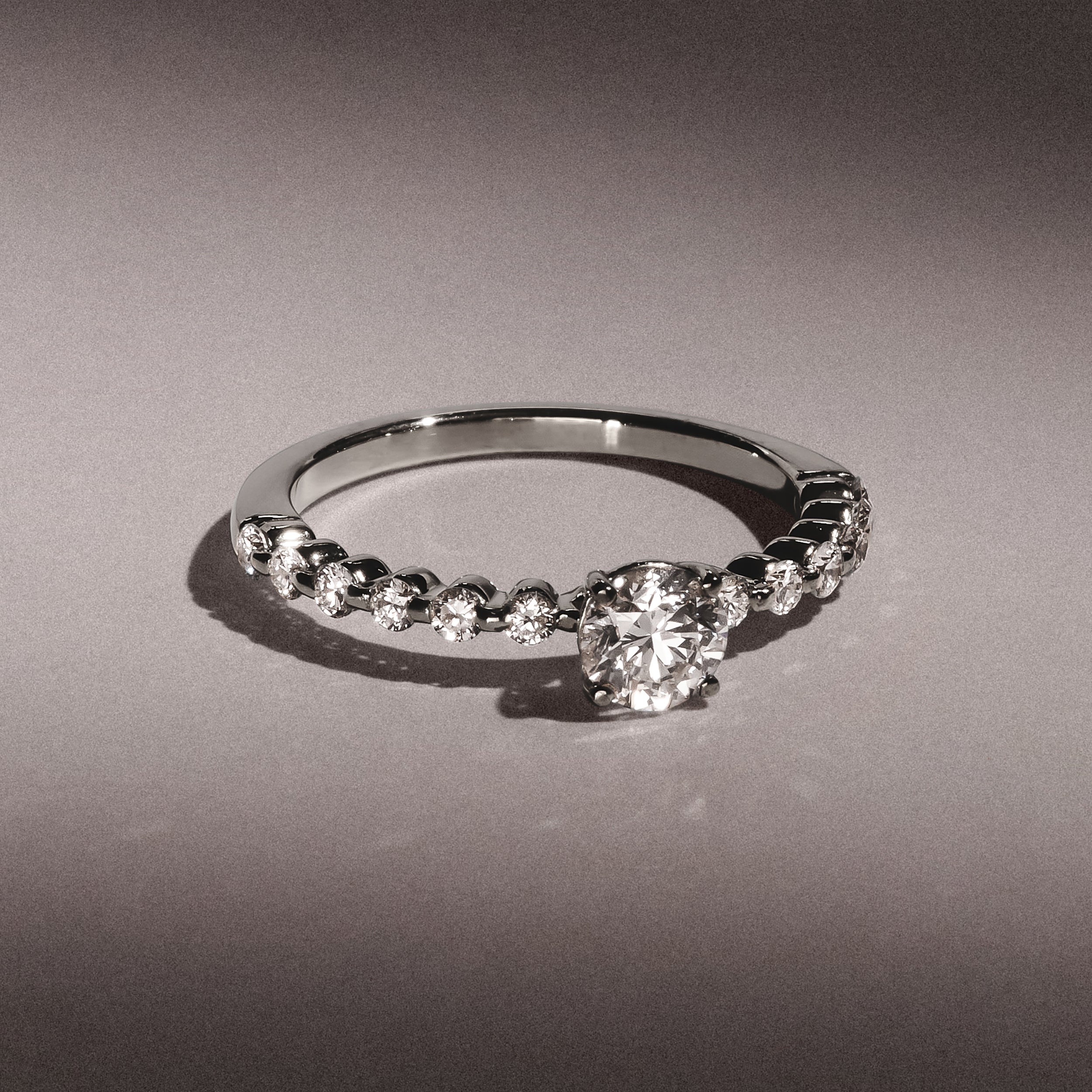 Solstice Round Cut 0.80ct Lab Diamond Engagement Ring F/VS in 9k White Gold