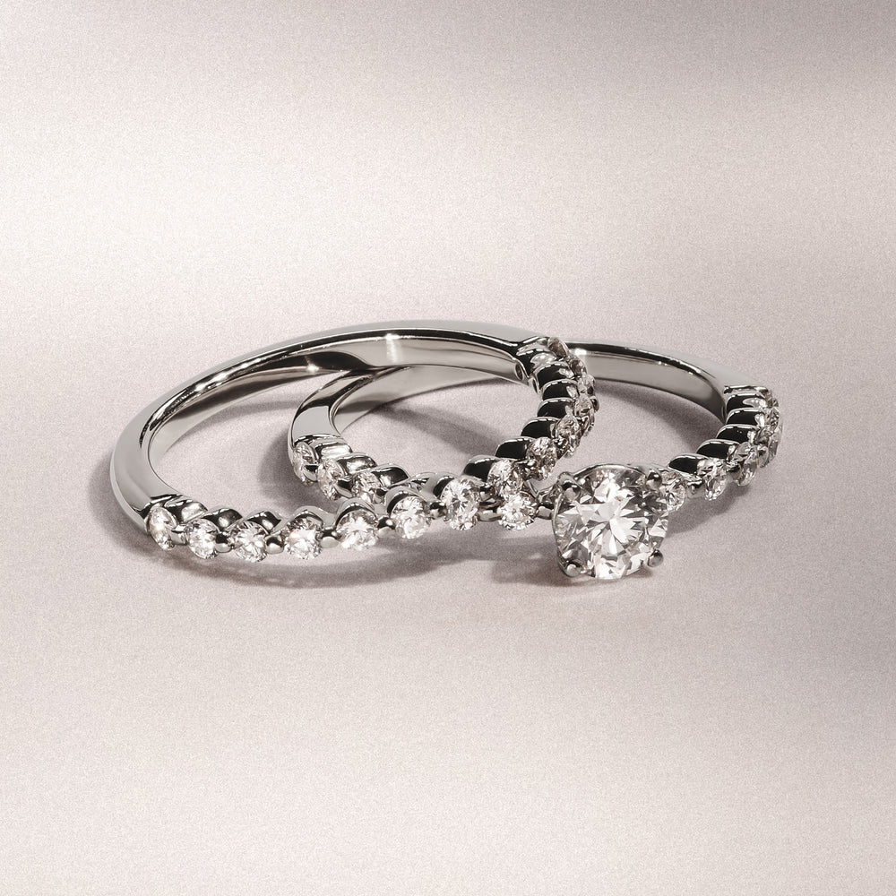 Solstice Round Cut 0.80ct Lab Diamond Engagement Ring F/VS in 9k White Gold