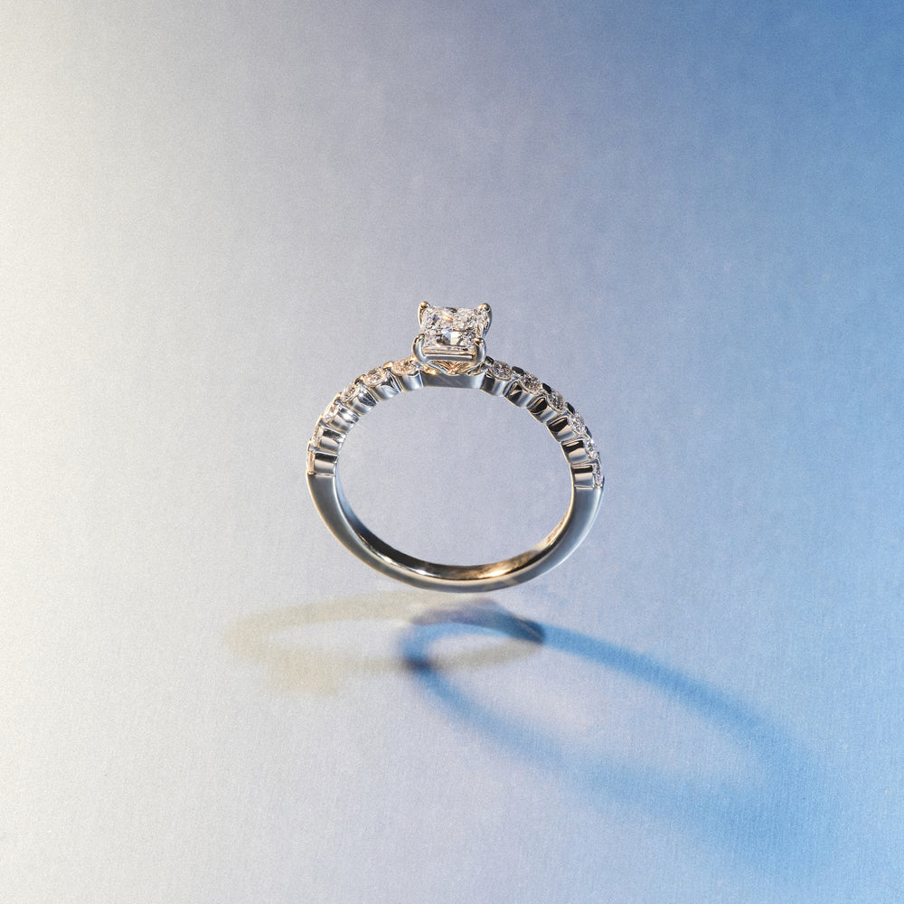 Solstice Princess Cut 0.80ct Lab Diamond Engagement Ring F/VS in 9k Gold