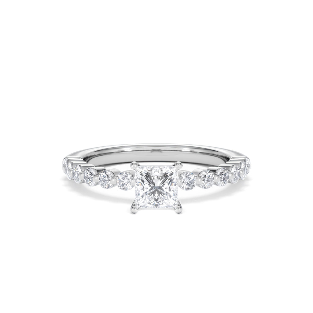 Solstice Princess Cut 0.80ct Lab Diamond Engagement Ring F/VS in 9k White Gold