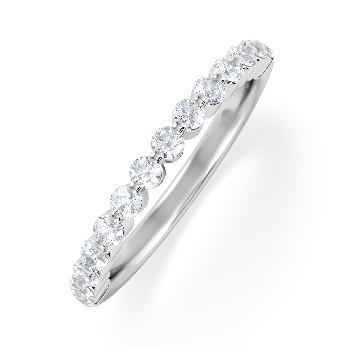 Solstice Diamond Line Solstice 0.35ct Lab Diamond Half Eternity Ring F/VS in 9k White Gold ...