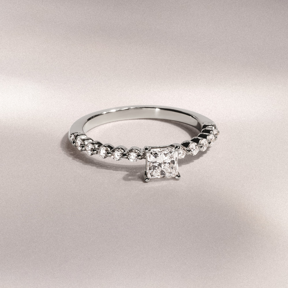 Solstice Princess Cut 0.80ct Lab Diamond Engagement Ring F/VS in 9k White Gold