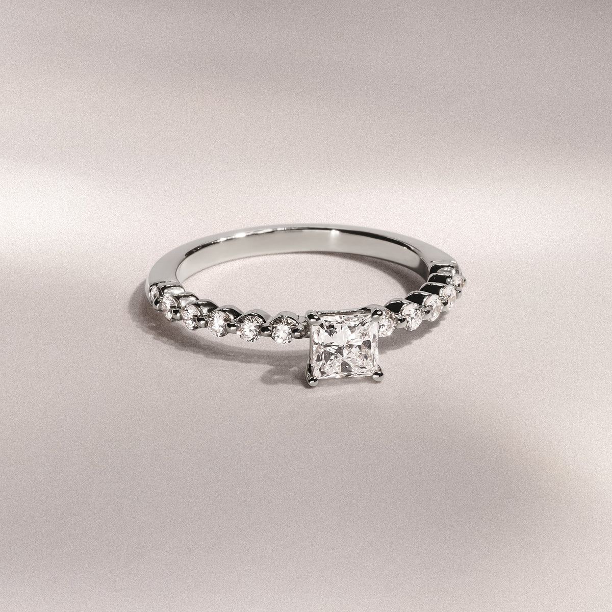 Solstice Princess Cut 0.80ct Lab Diamond Engagement Ring F/VS in 9k White Gold