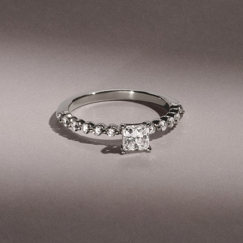 Solstice Princess Cut 0.80ct Lab Diamond Engagement Ring F/VS in 9k White Gold