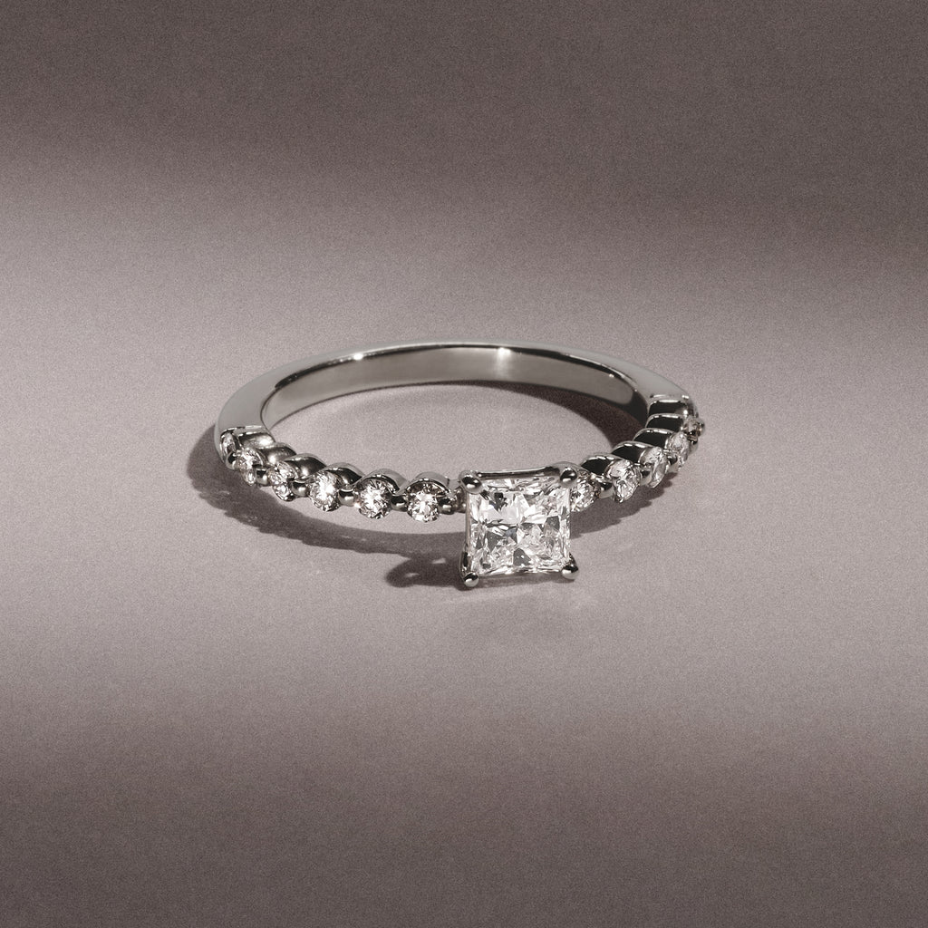Solstice Princess Cut 0.80ct Lab Diamond Engagement Ring F/VS in 9k White Gold
