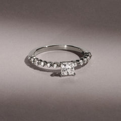 Solstice Princess Cut 0.80ct Lab Diamond Engagement Ring F/VS in 9k White Gold