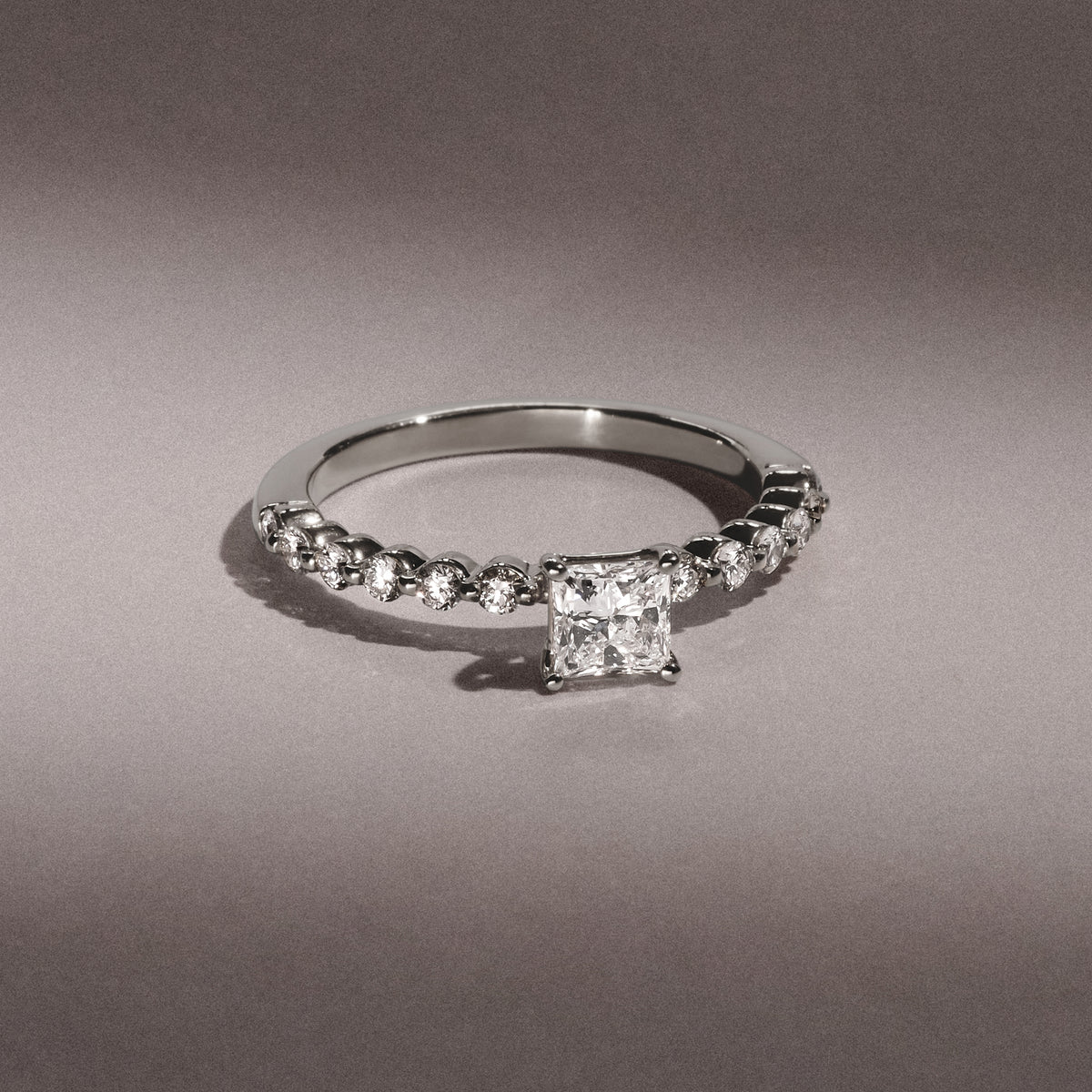 Solstice Princess Cut 0.80ct Lab Diamond Engagement Ring F/VS in 9k White Gold