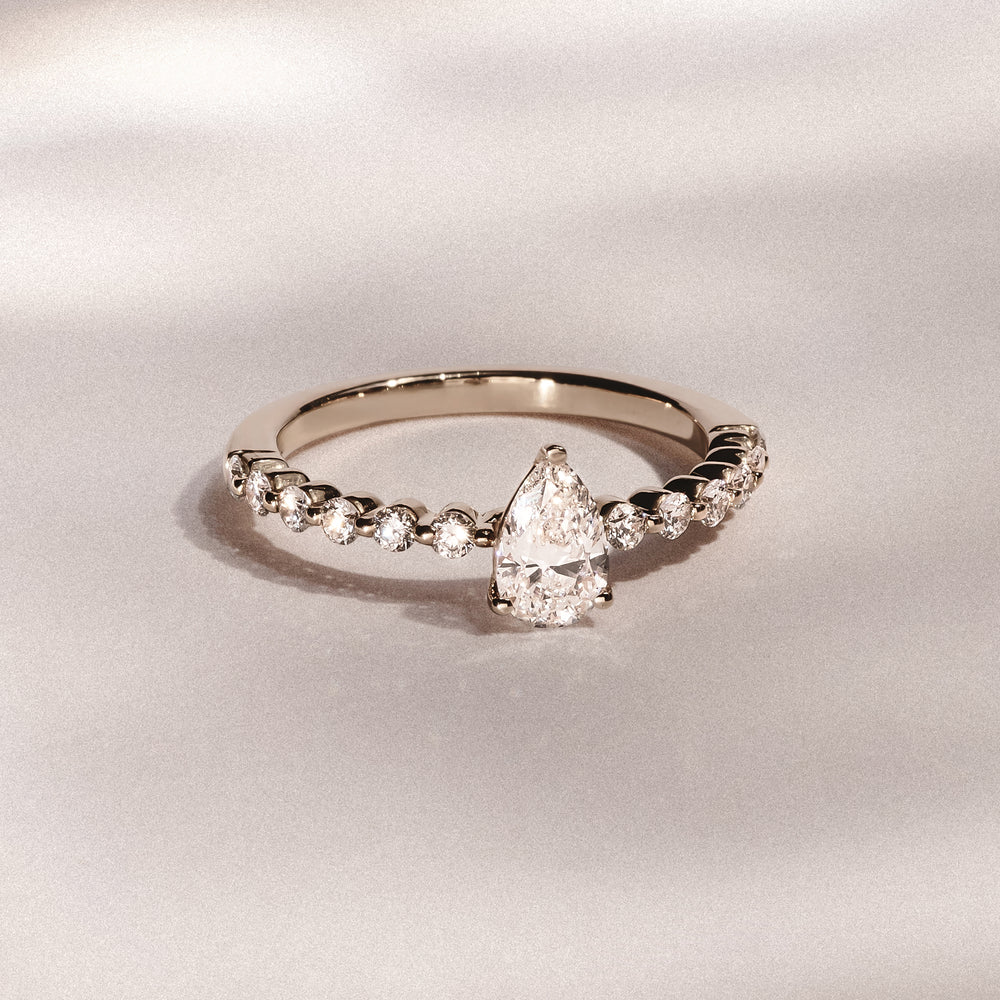 Solstice Pear Cut 0.80ct Lab Diamond Pear Shape Engagement Ring F/VS in 9k Gold