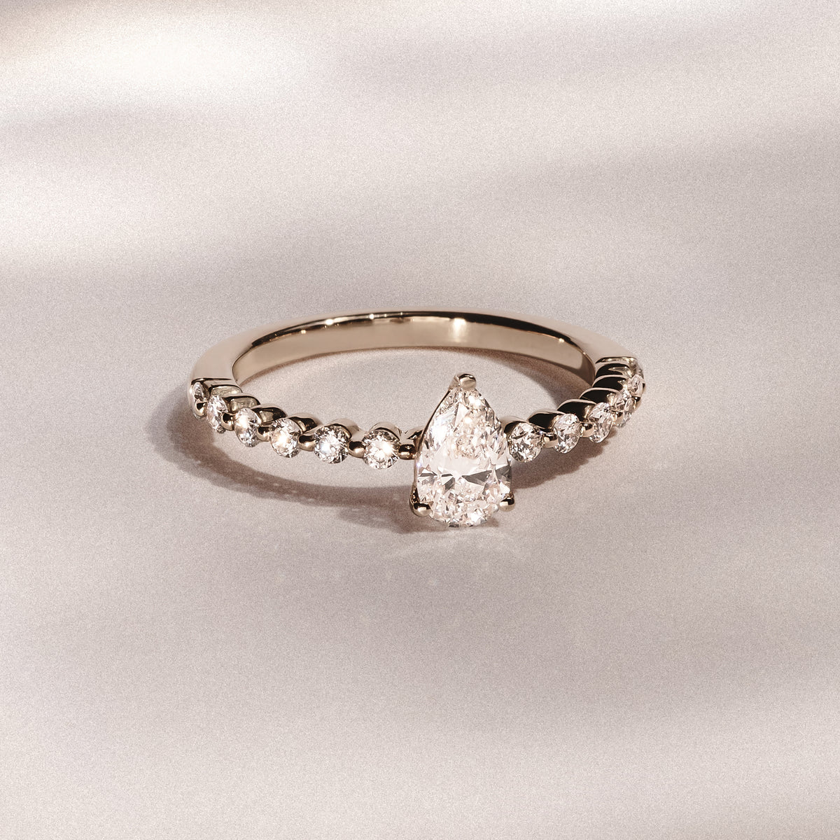 Solstice Pear Cut 0.80ct Lab Diamond Pear Shape Engagement Ring F/VS in 9k Gold