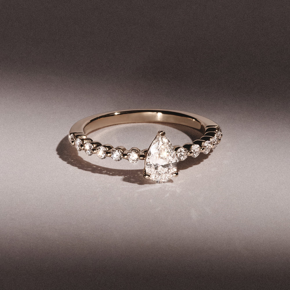 Solstice Pear Cut 0.80ct Lab Diamond Pear Shape Engagement Ring F/VS in 9k Gold