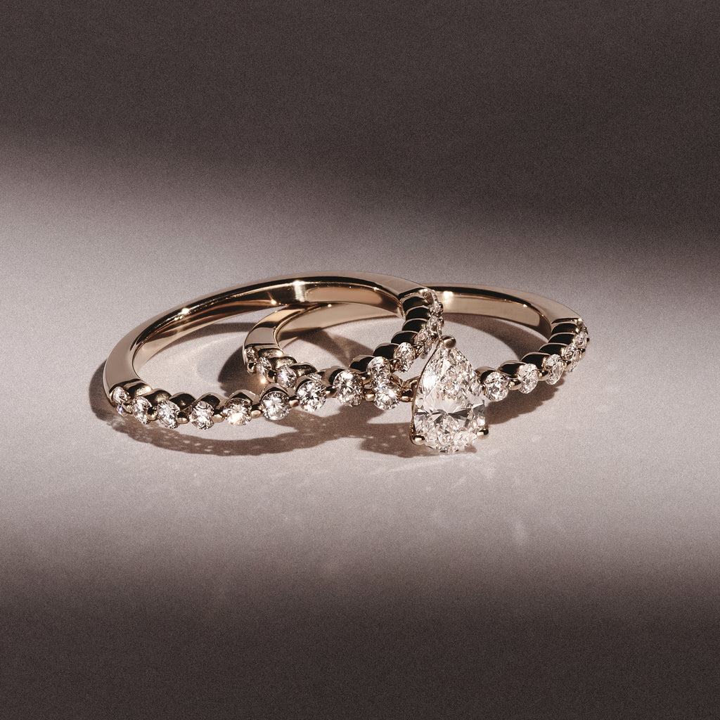 Solstice Pear Cut 0.80ct Lab Diamond Pear Shape Engagement Ring F/VS in 9k Gold