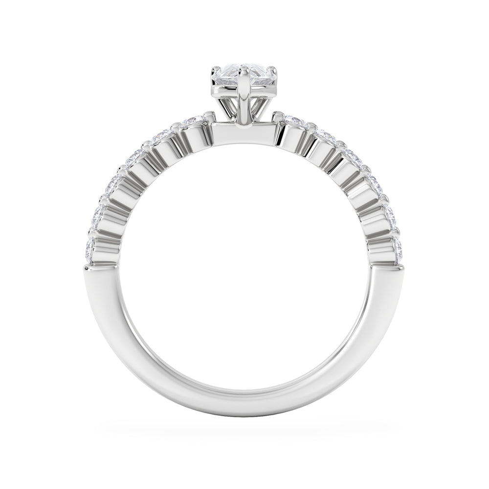 Solstice Pear Cut 0.80ct Lab Diamond Engagement Ring F/VS in 9k White Gold
