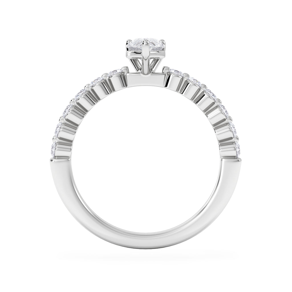 Solstice Pear Cut 0.80ct Lab Diamond Engagement Ring F/VS in 9k White Gold