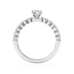 Solstice Pear Cut 0.80ct Lab Diamond Engagement Ring F/VS in 9k White Gold