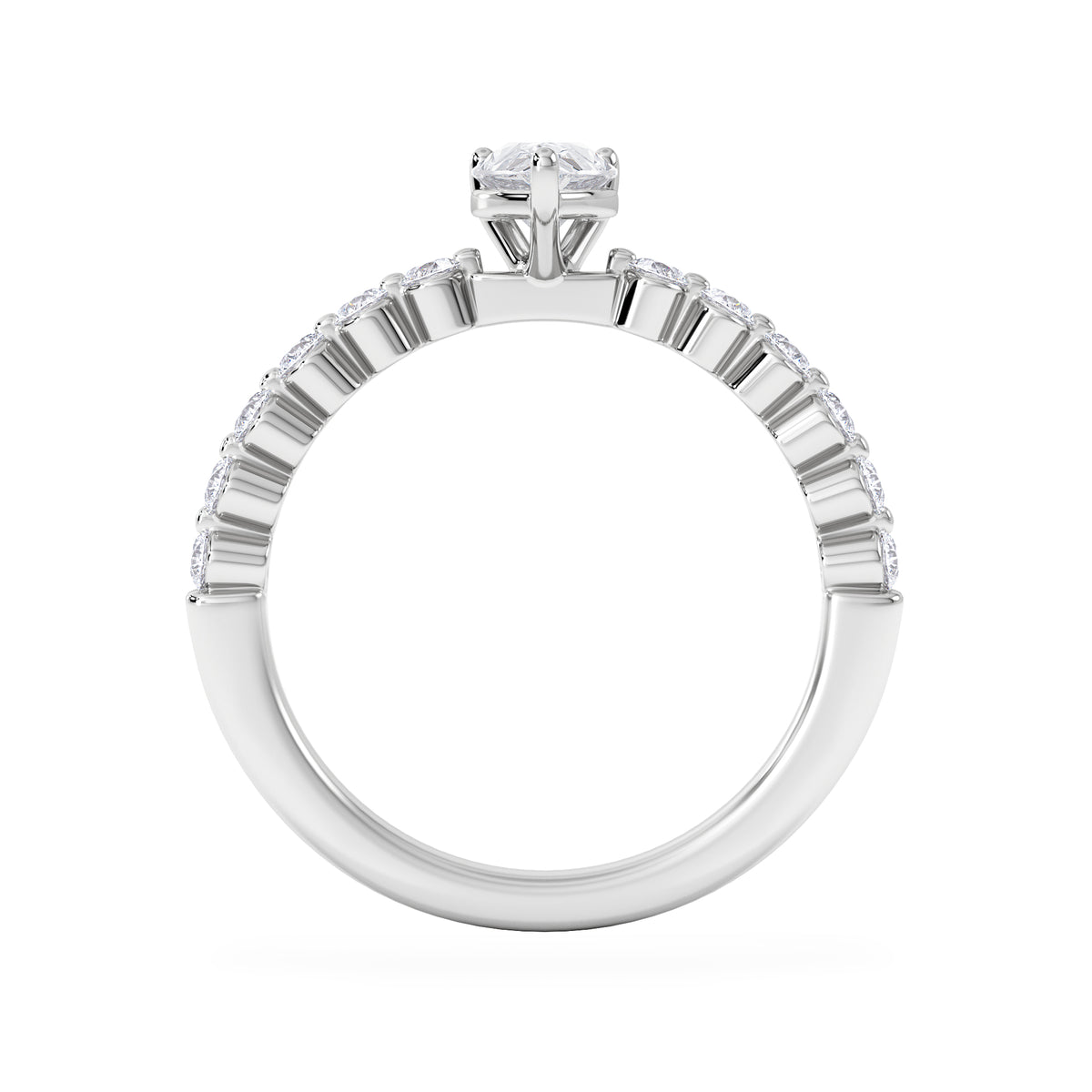 Solstice Pear Cut 0.80ct Lab Diamond Engagement Ring F/VS in 9k White Gold