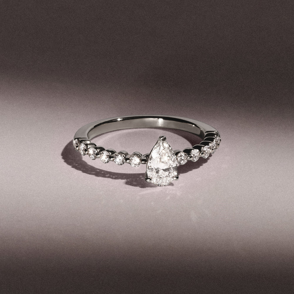 Solstice Pear Cut 0.80ct Lab Diamond Engagement Ring F/VS in 9k White Gold