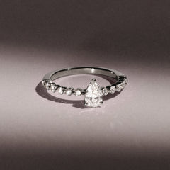 Solstice Pear Cut 0.80ct Lab Diamond Engagement Ring F/VS in 9k White Gold