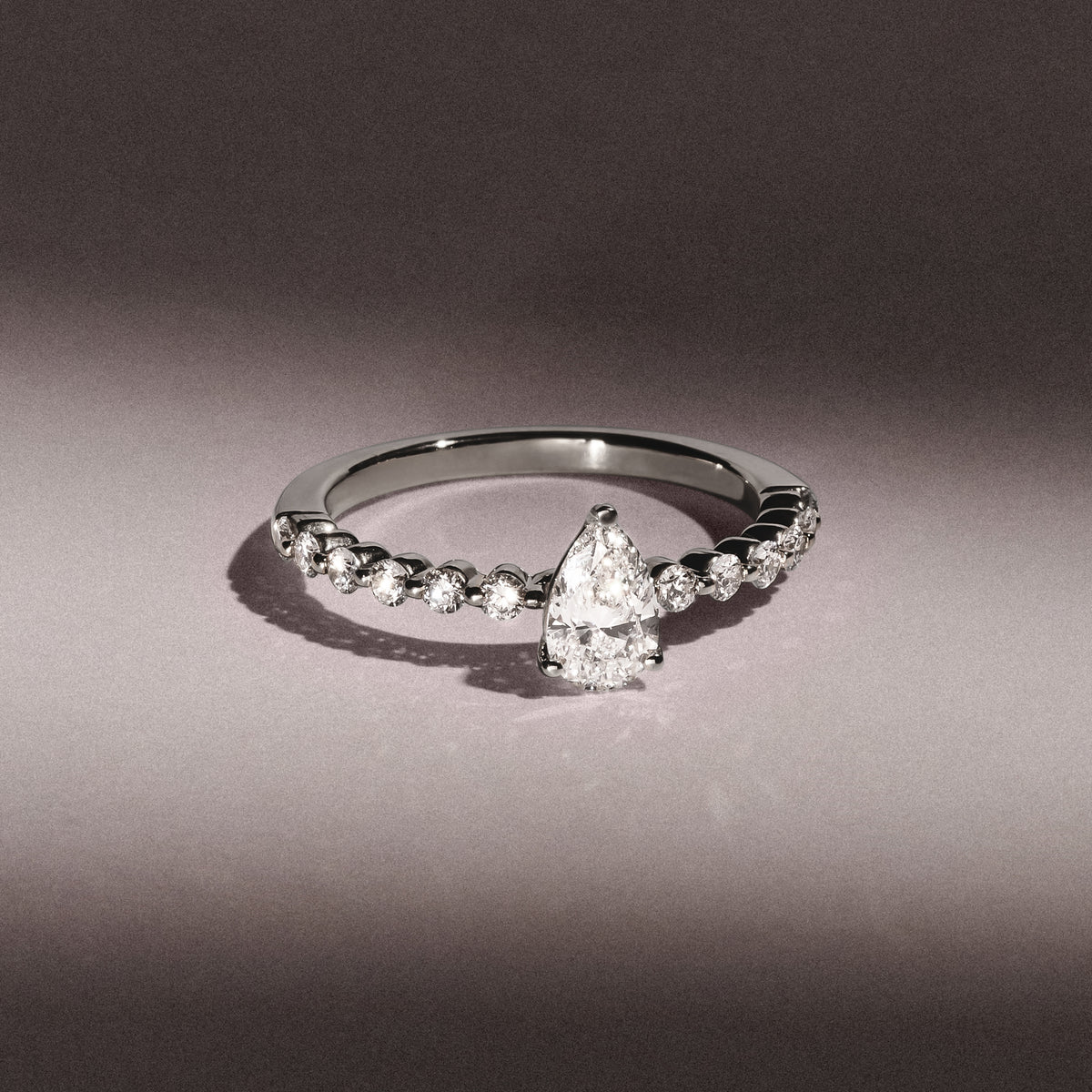 Solstice Pear Cut 0.80ct Lab Diamond Engagement Ring F/VS in 9k White Gold