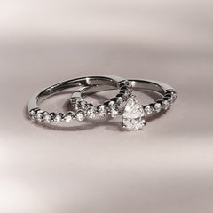Solstice Pear Cut 0.80ct Lab Diamond Engagement Ring F/VS in 9k White Gold