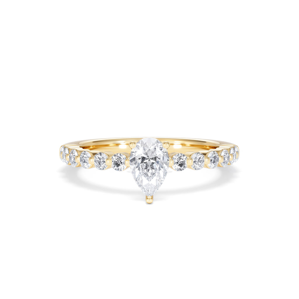 Solstice Pear Cut 0.80ct Lab Diamond Pear Shape Engagement Ring F/VS in 9k Gold