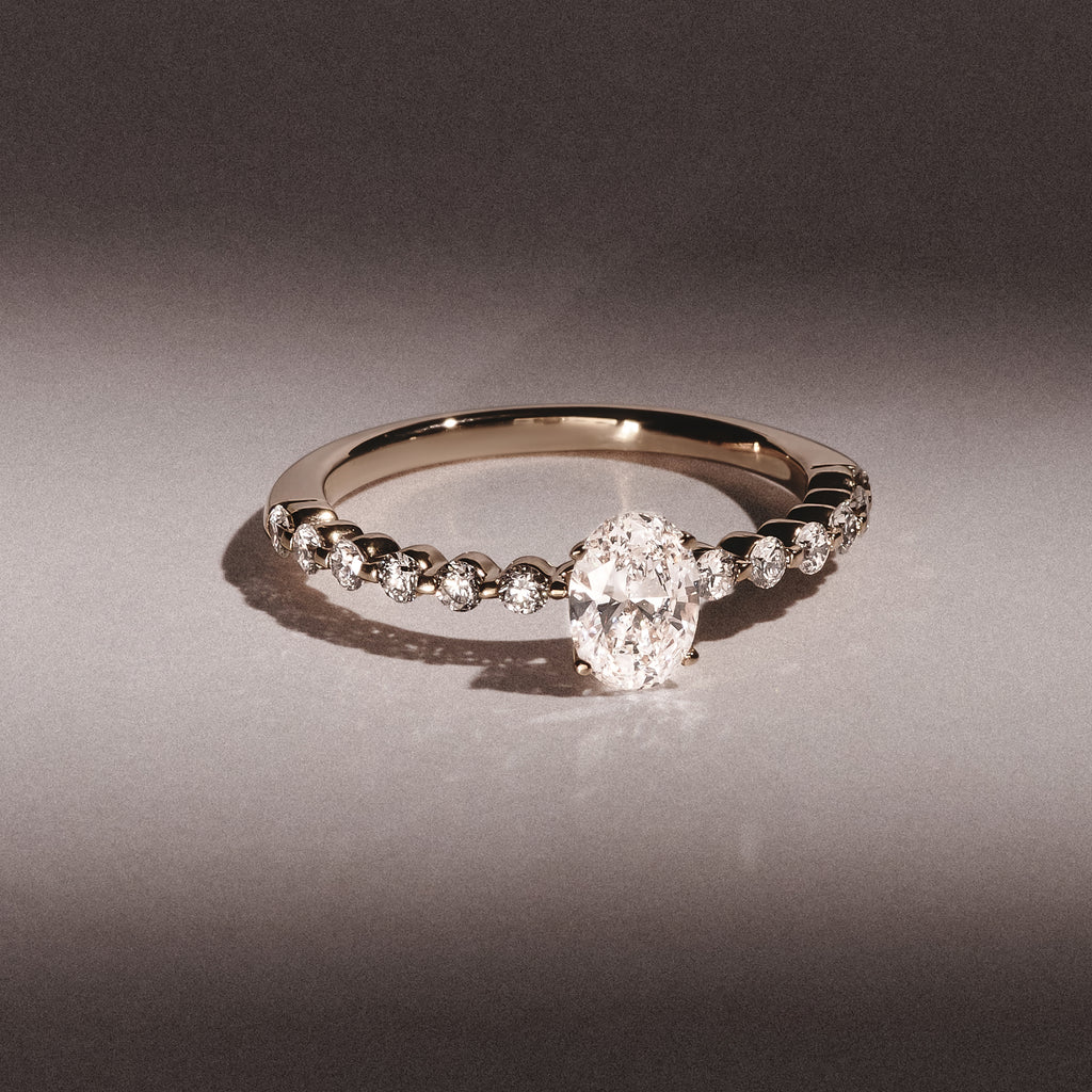 Solstice Oval Cut 0.80ct Lab Diamond Engagement Ring F/VS in 9k Gold