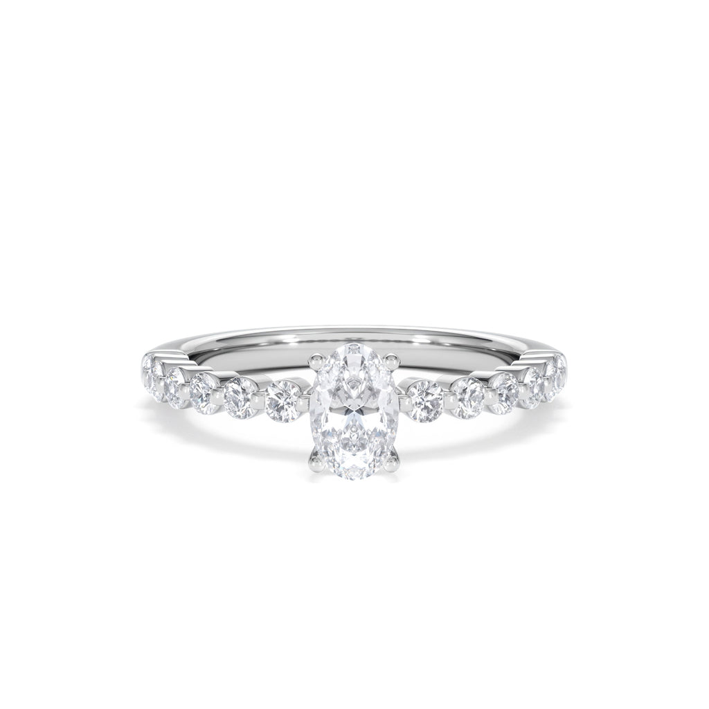 Solstice Oval Cut 0.80ct Lab Diamond Engagement Ring F/VS in 9k White Gold