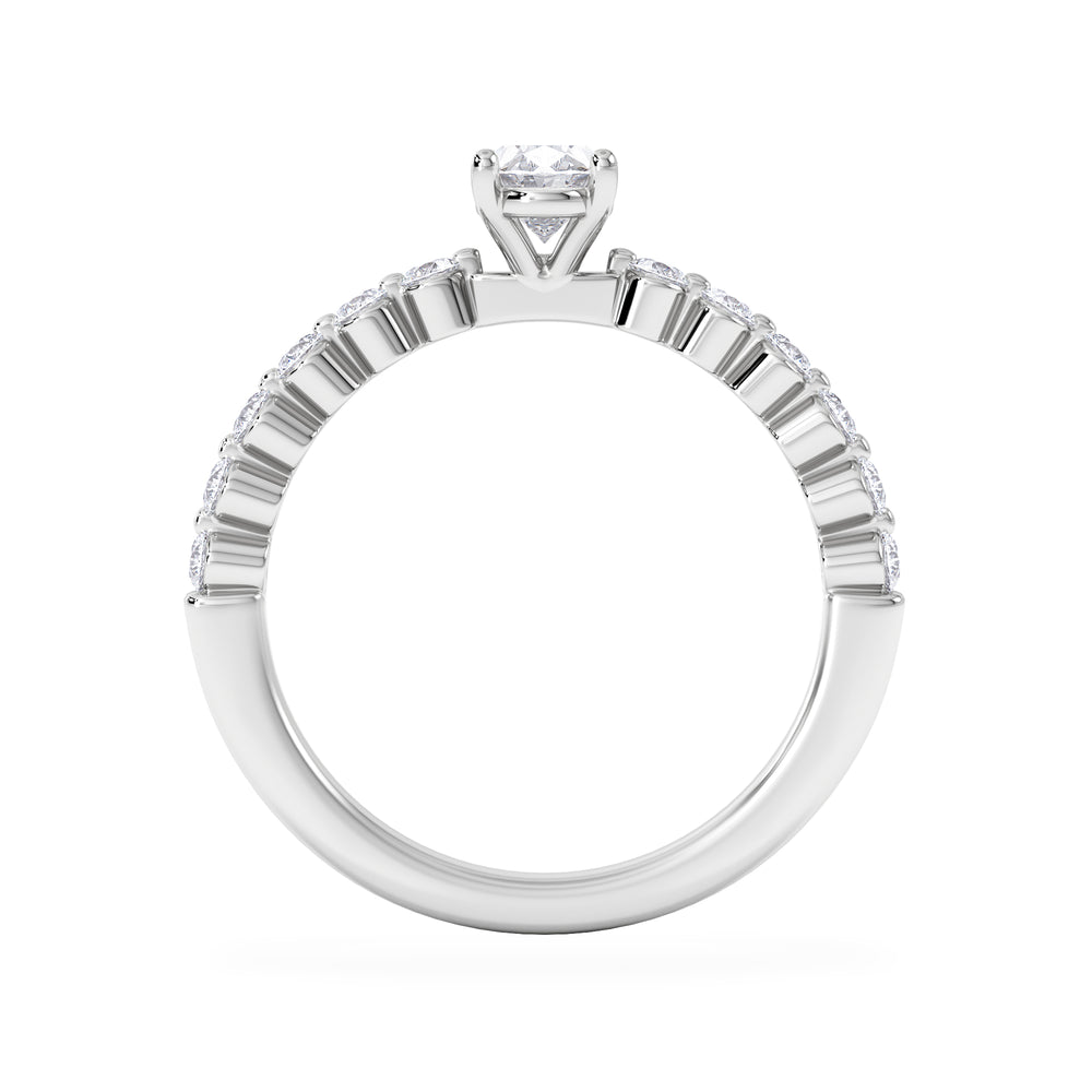 Solstice Oval Cut 0.80ct Lab Diamond Engagement Ring F/VS in 9k White Gold