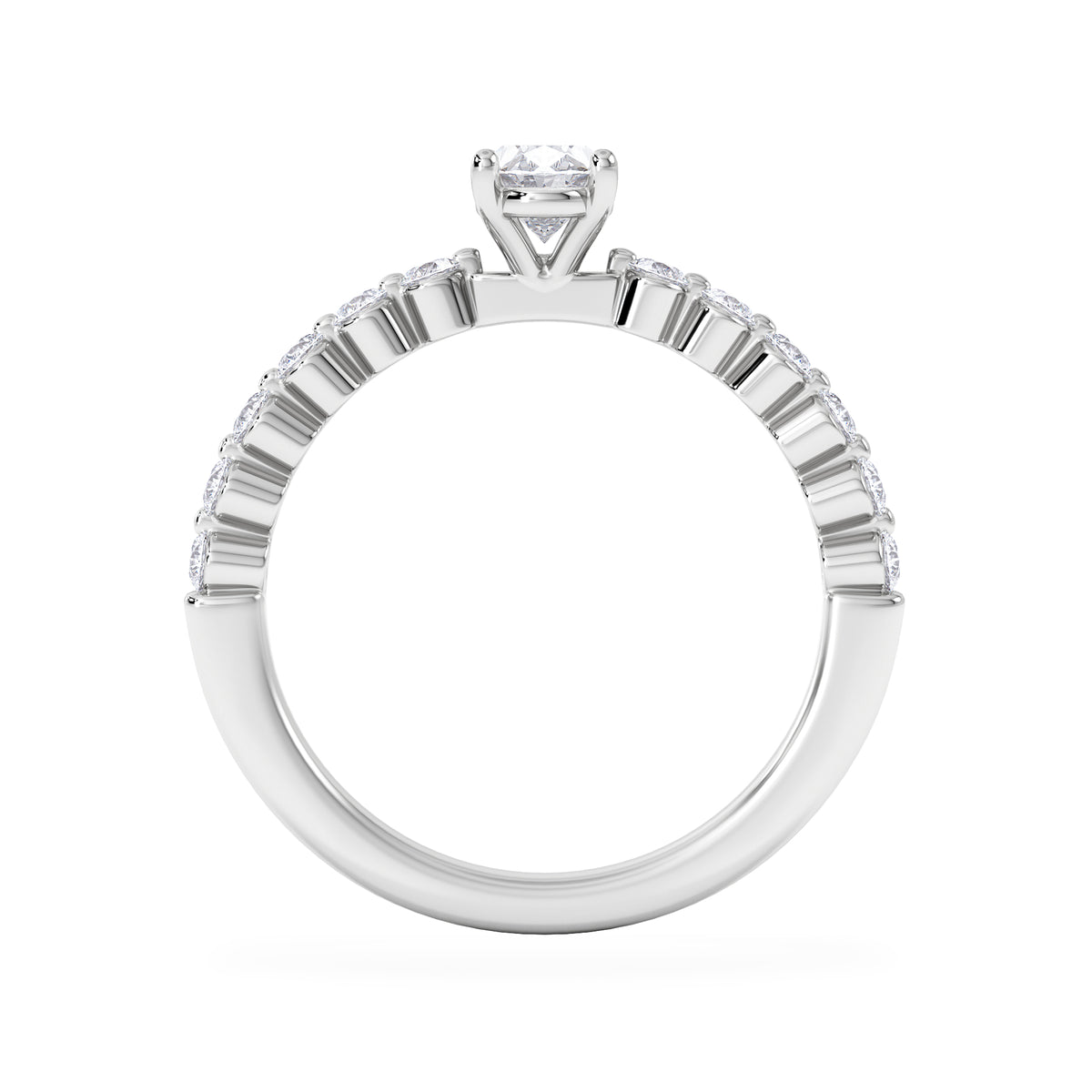 Solstice Oval Cut 0.80ct Lab Diamond Engagement Ring F/VS in 9k White Gold